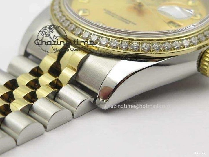 MiroTime 1219 HighPerformance DateJust 116234 BP Best Edition SS YG Gold Dial Diamond Markers On SS Bracelet A2824 V 3940
